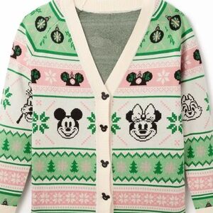 Disney Disney Christmas Sweater Cardigan Beige Medium